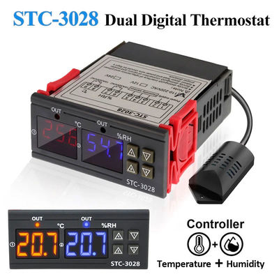 STC-3028 এসি ২২০V ডিসি ১২V-২৪V ডিজিটাল আর্দ্রতা নিয়ন্ত্রক ডুয়াল পাওয়ার মনিটরিং ডিভাইস