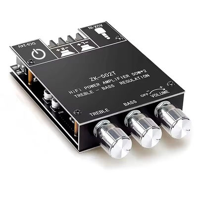 TPA3116D2 সাবউফার অডিও এম্প্লিফায়ার মডিউল ZK-502T 2-চ্যানেল অডিও স্টেরিও বোর্ড 2 * 50W বাস এএমপি এবং AUX যোগাযোগের সাথে