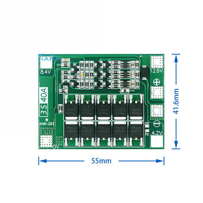 3S 11.1V 12.6V 40A 18650 লিথিয়াম ব্যাটারি সুরক্ষা বোর্ড Dc Dc কনভার্টার