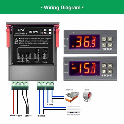 10A LCD ডিসপ্লে ডিজিটাল আর্দ্রতা নিয়ন্ত্রক NTC সেন্সর AC 110V-220V মনিটরিং রেগুলেটর