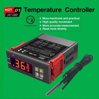 10A LCD ডিসপ্লে ডিজিটাল আর্দ্রতা নিয়ন্ত্রক NTC সেন্সর AC 110V-220V মনিটরিং রেগুলেটর