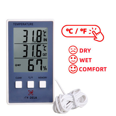 1.8F নির্ভুলতা তাপমাত্রা আর্দ্রতা মিটার C/F LCD ডিসপ্লে সেন্সর প্রোব আবহাওয়া স্টেশন