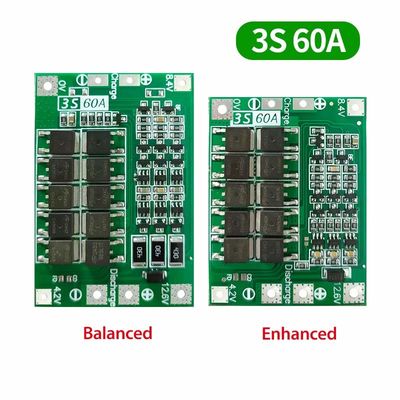 3S 4S 25A 40A 60A BMS ব্যাটারি সুরক্ষা বোর্ড লি-আইন ব্যাটারি চার্জিং বোর্ড