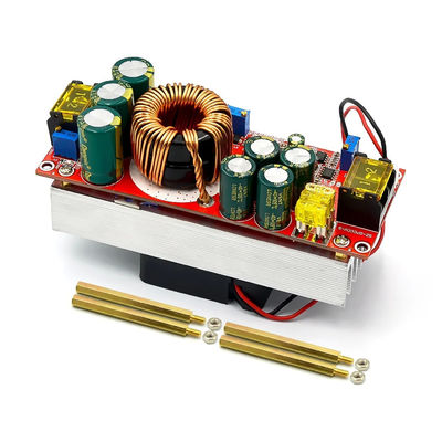 1800W 40A ডিসি-ডিসি বুস্ট কনভার্টার বোর্ড 10-60V ফ্যান দ্বারা 12-90V বুস্ট পাওয়ার মডিউলের জন্য