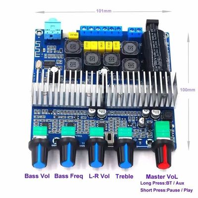 100W বাস আউটপুট এবং ব্লুটুথ 5.0 TPA3116D2 অডিও স্টেরিও ইকুয়ালাইজার সহ 2.1 চ্যানেল সাবউফার অ্যামপ্লিফায়ার বোর্ড