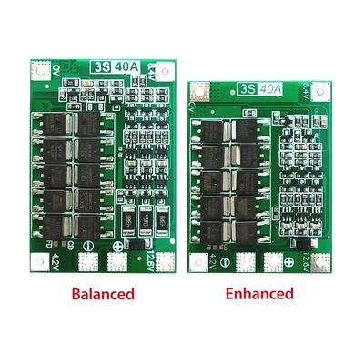 CA-3S-40A লিথিয়াম আইওন ব্যাটারি PCB BMS সুরক্ষা বোর্ড