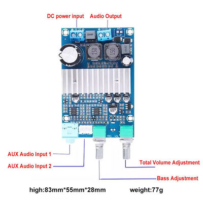 CA-3316A ডিজিটাল পাওয়ার এম্প্লিফায়ার বোর্ড 100W স্টেরিও ক্লাস D 12-24V BASS AMP TPA3116