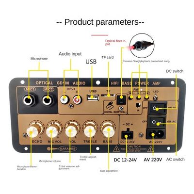 ব্যক্তিগত ছাঁচ NO 2 2.0 চ্যানেল 100W BT Mono Amplifier Board for Home/Car HiFi Karaoke