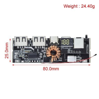 QC4.0 QC3.0 LED ডুয়াল ইউএসবি পিডি পাওয়ার ব্যাংক 18650 তাপমাত্রা নিয়ন্ত্রণ সহ চার্জিং মডিউল