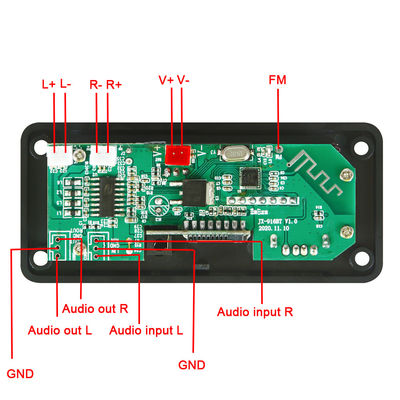 ইউএসবি টিএফ এফএম রেডিও এবং 5.0 চ্যানেল সহ 50W ব্লুটুথ 5.0 কার অডিও এম্প্লিফায়ার মডিউল