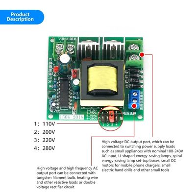 12V থেকে 110V 200V 220V 280V 150W ব্যাটারি ইনভার্টার জন্য ইনভার্টার বুস্ট বোর্ড ট্রান্সফরমার