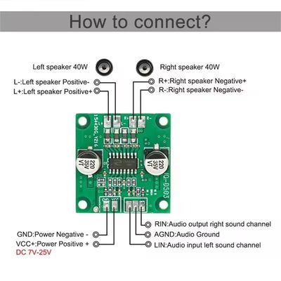 2*40W মিনি এম্প্লিফায়ার মডিউল DC 5V-26V পাওয়ার এবং CS8673E IC সহ