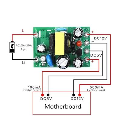 স্ট্যান্ডার্ড মাউন্ট টাইপ AC-DC 110-220V সুইচিং পাওয়ার সাপ্লাই মডিউল 6W আউটপুট পাওয়ার সহ