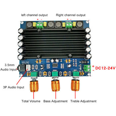 2 চ্যানেল 150W পেশাদার এম্প্লিফায়ার TPA3116D2 উচ্চ ক্ষমতা সাউন্ড সিস্টেমের জন্য ডিজিটাল অডিও বোর্ড