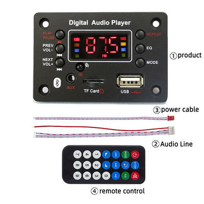USB FM রেডিও ভয়েস রেকর্ডার ফাংশন সহ ব্লুটুথ MP3 ডিকোডার বোর্ড WAV ব্যবহার এবং স্ক্রীন সমর্থন করে