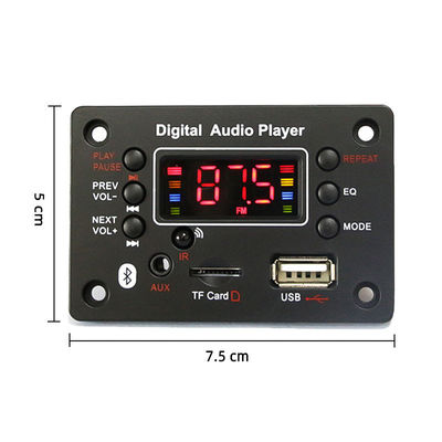 USB FM রেডিও ভয়েস রেকর্ডার ফাংশন সহ ব্লুটুথ MP3 ডিকোডার বোর্ড WAV ব্যবহার এবং স্ক্রীন সমর্থন করে