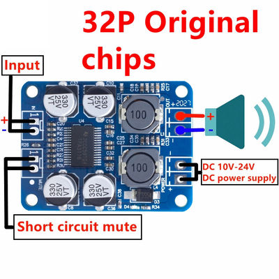উচ্চমানের অডিও মডিউলের জন্য TPA3118 60W 12-24V DC PBTL Mono Class D এম্প্লিফায়ার বোর্ড