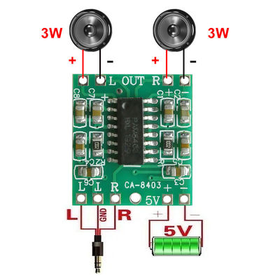 PAM8403 এম্প্লিফায়ার অডিও মডিউল 2*3W পাওয়ার 5V স্ট্যান্ডার্ড ভোল্টেজ আল্ট্রা-স্মোল ক্লাস ডি পাওয়ার এম্প্লিফায়ার বোর্ড