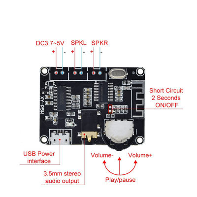 PAM8406 BT 5.0 DIY কিট লিনিয়ার অডিও পাওয়ার এম্প্লিফায়ার বোর্ড ডিসি 3.7-5 ভি স্টেরিও এম্প্লিফায়ার বোর্ড
