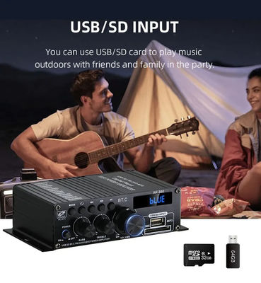 AK-380 2.0 চ্যানেল ব্লুটুথ v5.0 অডিও এম্প্লিফায়ার হোম থিয়েটারের জন্য 100-300W আউটপুট পাওয়ার সহ