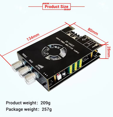 ZK-1602T 2*160W 2.0 চ্যানেল ডিজিটাল পাওয়ার এম্প্লিফায়ার মডিউল ক্লাস ডি অডিও স্টেরিও বিটি 5.0 সাবউফার এম্প্লিফায়ার বোর্ড ZK-1602T