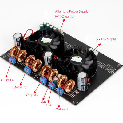 হাইফাই অডিওর জন্য ডায়নামিক রেঞ্জ সহ TPA3255 600W উচ্চ দক্ষতা ক্লাস ডি এম্প্লিফায়ার বোর্ড