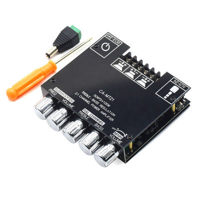 ZK-MT21 2.1 চ্যানেল সাবউফার এম্প্লিফায়ার মডিউল 5.0BT 12V 24V 2*50W+100W পাওয়ার হোম ব্যবহার স্পিকার সিস্টেমের জন্য প্লাস্টিকের বোর্ড