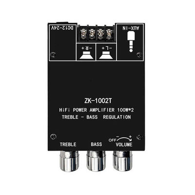 ZK-1002T HIFI 2.0 চ্যানেল 5.0BT 100Wx2 এম্প্লিফায়ার বোর্ড স্টেরিও সাবউফার স্পিকার মডিউল AUX যোগাযোগের সাথে