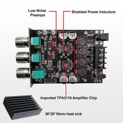 ZK-1002T HIFI 2.0 চ্যানেল 5.0BT 100Wx2 এম্প্লিফায়ার বোর্ড স্টেরিও সাবউফার স্পিকার মডিউল AUX যোগাযোগের সাথে