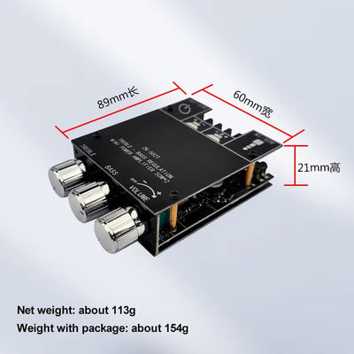 TPA3116D2 সাবউফার অডিও এম্প্লিফায়ার মডিউল ZK-502T 2-চ্যানেল অডিও স্টেরিও বোর্ড 2 * 50W বাস এএমপি এবং AUX যোগাযোগের সাথে