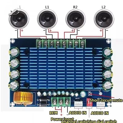 XH-M180 4x50W কার স্পিকার এম্প্লিফায়ার মডিউল 4 চ্যানেল এসিসি DIY হাই-এন্ড কার এএমপি ডিসি 12 ভি ডিজিটাল এম্প্লিফায়ার অডিও বোর্ড টিডিএ 7850