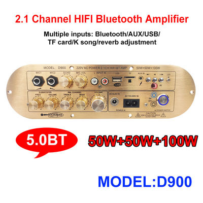 হাই-পাওয়ার D900 2x50W+100W হোম এম্প্লিফায়ার ইম্পোর্টেড আইসি ব্লুটুথ বোর্ডের সাথে 2.1 চ্যানেল হাই এবং লো টোন সাবউফার