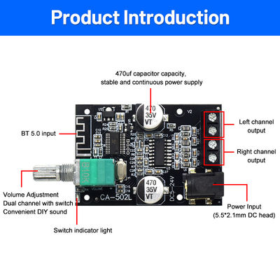 ZK-502L 2.0 চ্যানেল ডিজিটাল এম্প্লিফায়ার বোর্ড হোম থিয়েটার HIFI এম্প্লিফায়ার BT5.0 50WX2 মেটাল উপাদান স্টেরিও বোর্ড ZK-502L
