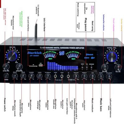 সুট: হোম থিয়েটার সেট ৭.১ চ্যানেল এভি-৮৮৮বিটি এমপ্লিফায়ার এবং সাইক্লোন নং ৯ স্পিকার ১০-ইঞ্চি সাবউফার সহ