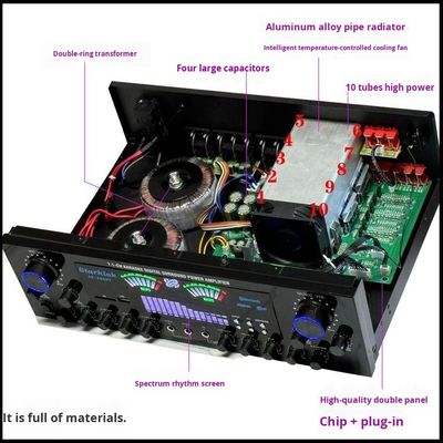 সুট: হোম থিয়েটার সেট ৭.১ চ্যানেল এভি-৮৮৮বিটি এমপ্লিফায়ার এবং সাইক্লোন নং ৯ স্পিকার ১০-ইঞ্চি সাবউফার সহ