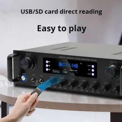 AV-628 পেশাদার 5.1 চ্যানেল 600W হোম কোক্সিয়াল সাবউফার এমপ্লিফায়ার উচ্চ-ক্ষমতা মডেল BT ফাইবার অপটিক রিসিভার ক্রস-বর্ডার
