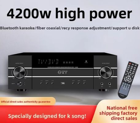 5.1CH 4200W অ্যান্টি-ফিডব্যাক সহ উচ্চ-শক্তির প্রো অডিও এম্প্লিফায়ার, বিটি ওয়্যারলেস, হোম কারাওকে স্টেজ পারফরম্যান্স কেটিভি মিটিংয়ের জন্য