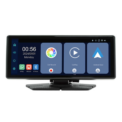 ক্রিয়েটল 8.1 ইঞ্চি পোর্টেবল অল-ইন-ওয়ান কার নেভিগেশন ডিভাইস ওয়্যারলেস কারপ্লে ফ্রন্ট রিয়ার ডুয়াল রেকর্ডিং ড্যাশ ক্যাম ড্যাশবোর্ডের জন্য