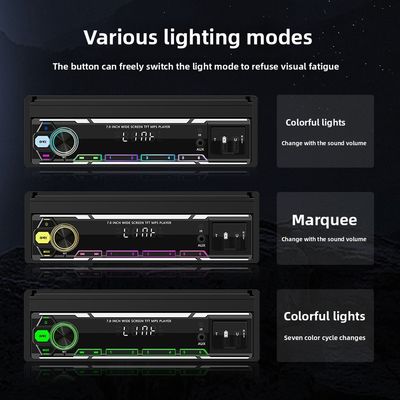 ক্রেটল ৭ ইঞ্চি ওয়্যারলেস ইউনিভার্সাল কার এমপি৫ প্লেয়ার টেলিস্কোপিক সিঙ্গল স্পিন্ডল ড্যাশবোর্ড মাউন্ট করা এমপি৩ কার্ড স্লট ইউএসবি কারপ্লে