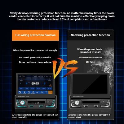 ক্রিয়েটল ৭ ইঞ্চি রিক্র্যাক্টেবল স্ক্রিন অল-ইন-ওয়ান ওয়্যারলেস কারপ্লে স্মার্ট ফর ব্লুটুথ রিভার্স ক্যামেরা ইন-কার এমপি৫ প্লেয়ার