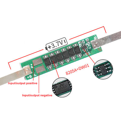 18650 Lithium Battery 3.7Vprotection Board 1S BMS 3MOS 4MOS 5MOS 6MOS Plus Nickel Strip Plus Tin Current 4-9A