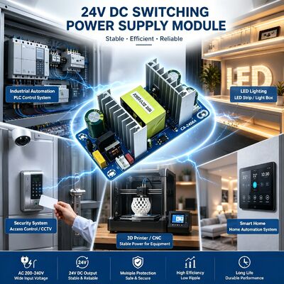 CA-2408A Factory Direct 24V8A Power Supply Board 200W Switching AC DC Converter Bare Board 220V to 24V Board Mount