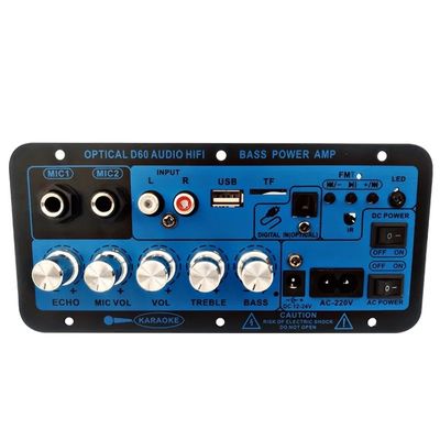D60 50W সাবউফার এম্প্লিফায়ার বোর্ড 12V/24V/220V পাওয়ারের জন্য ব্লুটুথ এবং অপটিক্যাল অডিও ইনপুট সহ