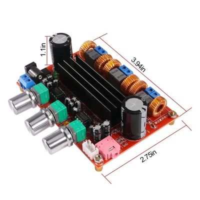TPA3116D2 অডিও মডিউল 2.1 চ্যানেল ক্লাস ডি পাওয়ার এমপ্লিফায়ার বোর্ড 200W আউটপুট পাওয়ার এবং DC12-24V ওয়াইড ভোল্টেজ সহ