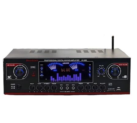AV-888 7.1 চ্যানেল 2000W উচ্চ ক্ষমতা সম্পন্ন হোম থিয়েটার কারাওকে এমপ্লিফায়ার স্পিকার ডুয়াল লুপ 12 টিউব টেকসই ধাতু দিয়ে তৈরি